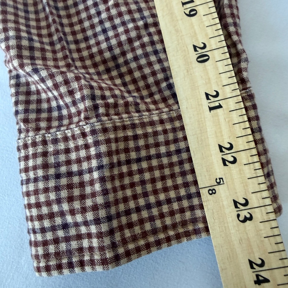 Timberland Mens Brown Gingham Check Long Sleeve Button Down Shirt XL - Picture 7 of 10